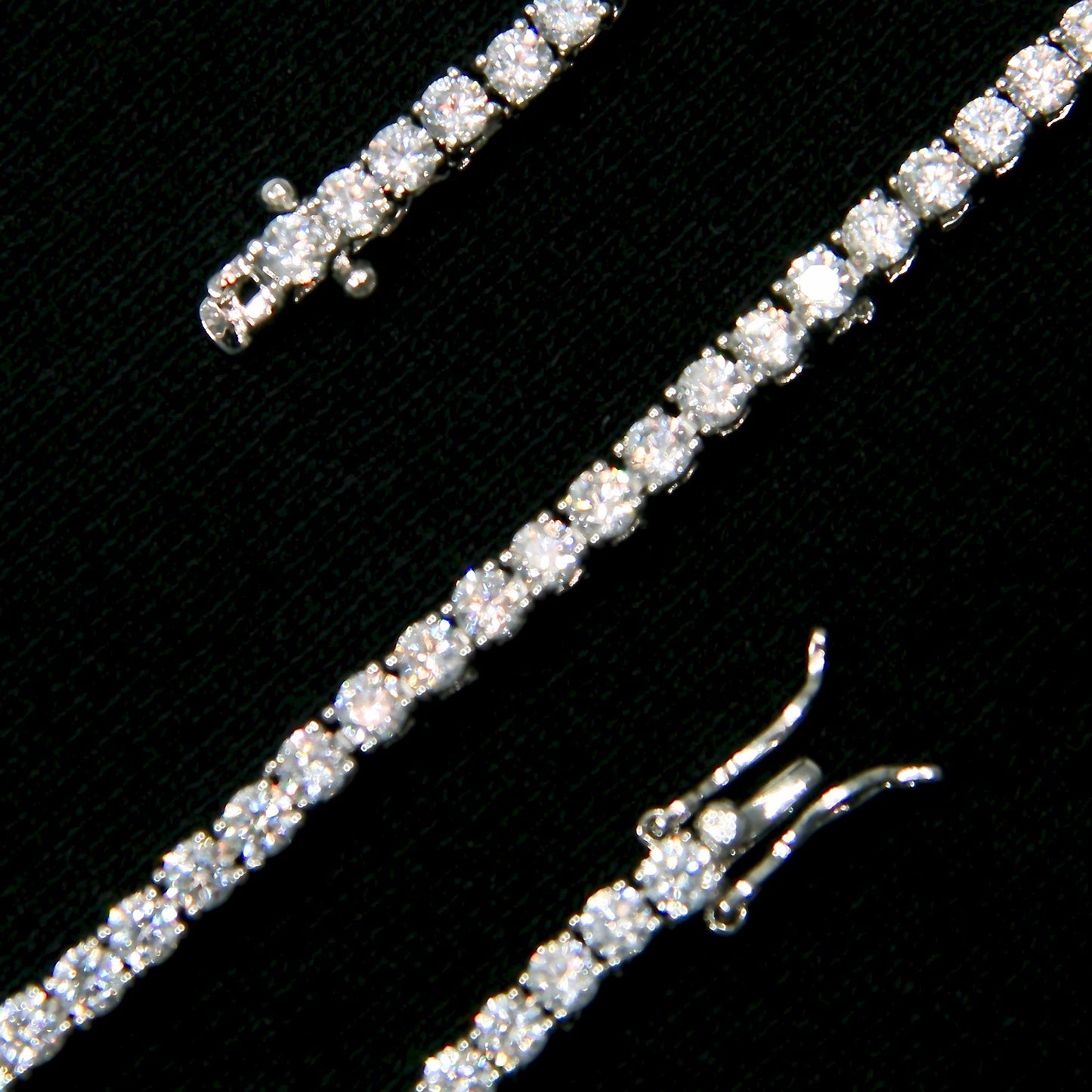 3MM WHITE GOLD PLATED TENNIS CHAIN