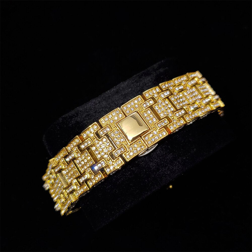 Royal Majestic 42mm Arabic – Fully Iced Goud Verguld Horloge