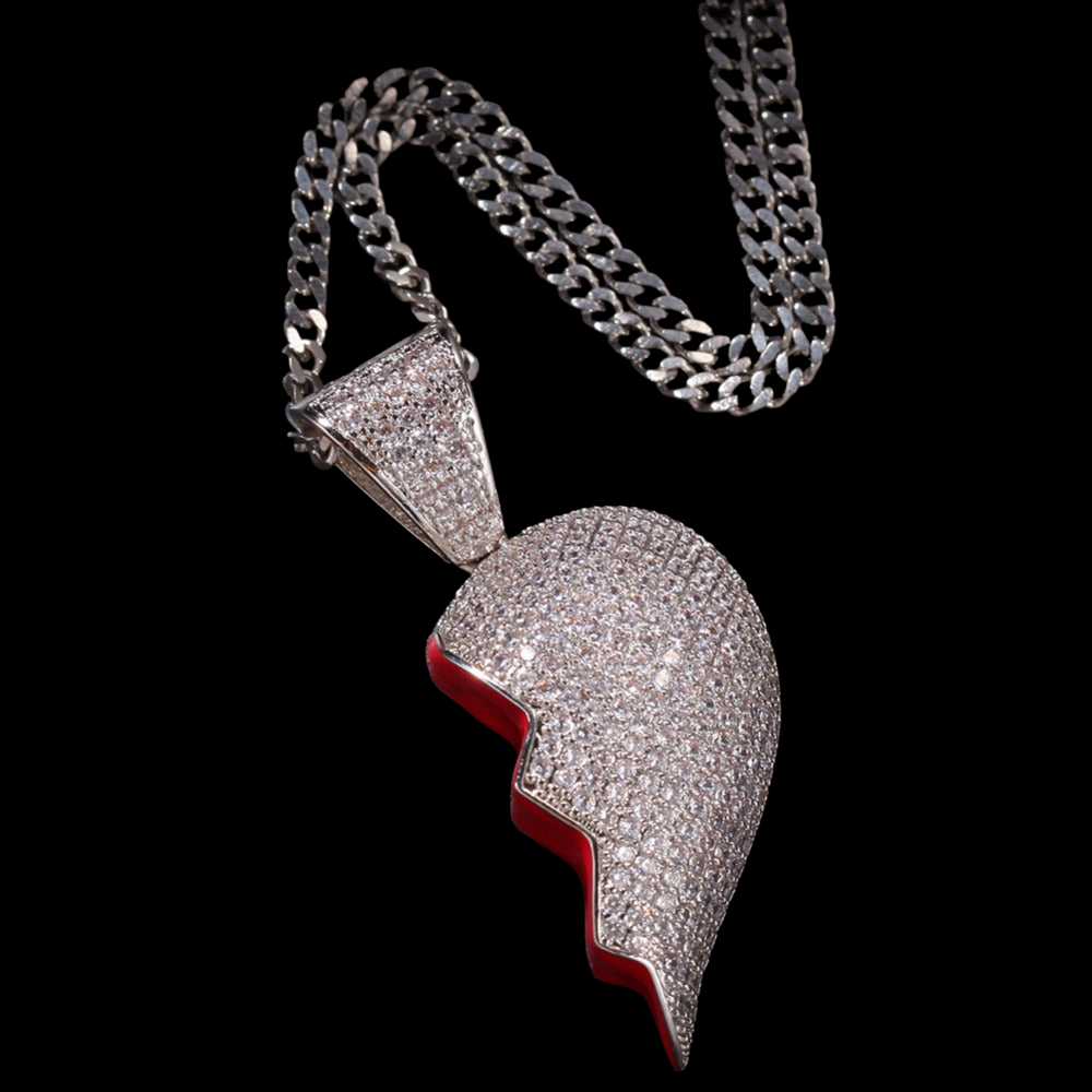 Ensemble deux pièces pendentif coeur brisé
