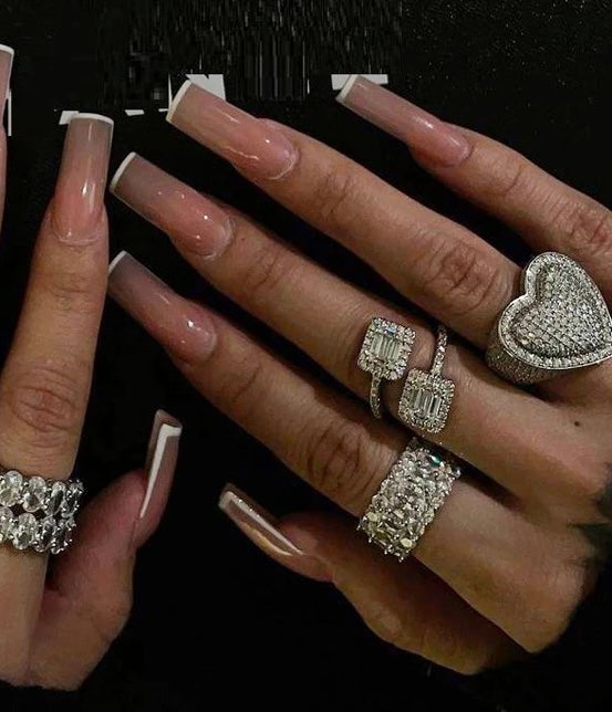 Two Sparkling Squares Ring