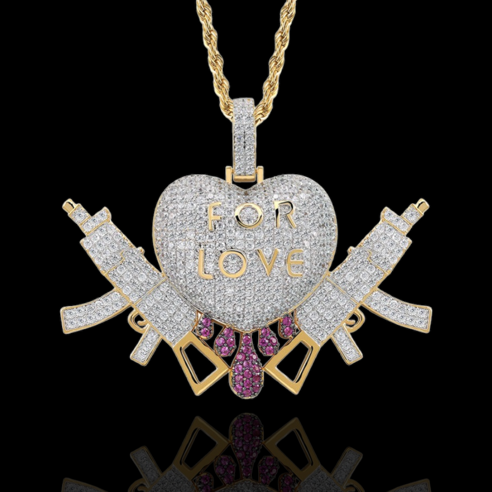 Pendentif Coeur "For Love" Personnalisé