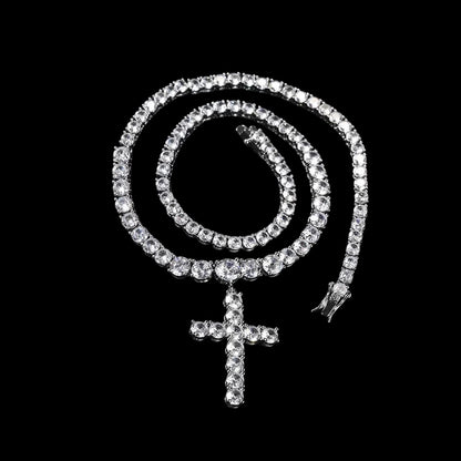 Iced Kruis Tennis Ketting