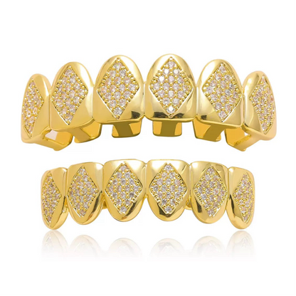 6/6 Diamond Panel ICED Grillz Set