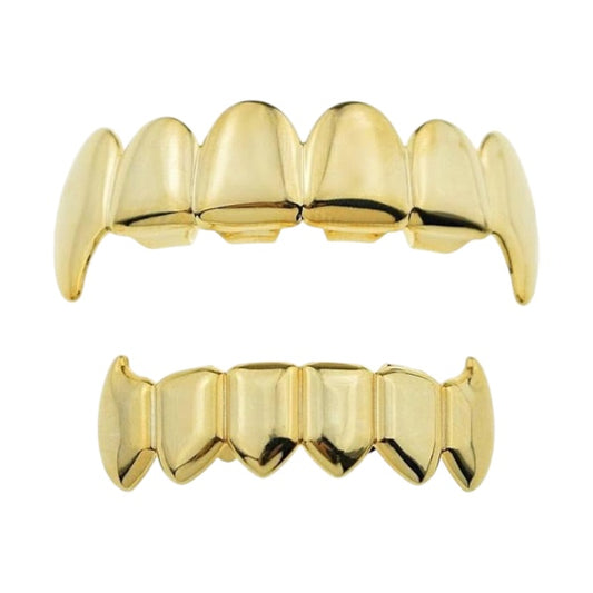 6/6 Gold Plated Fang Grillz
