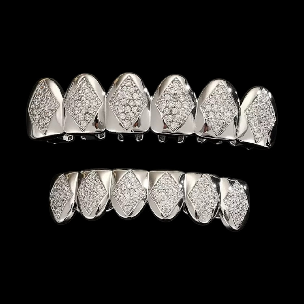 6/6 Diamond Panel ICED Grillz Set