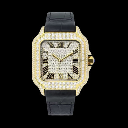 King Square Imperial 40mm – Gold-Plated Moissanite Watch