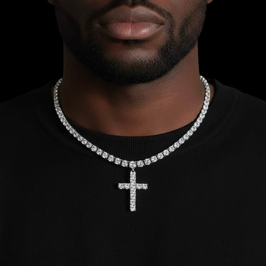 Iced Cross Tennis Chain