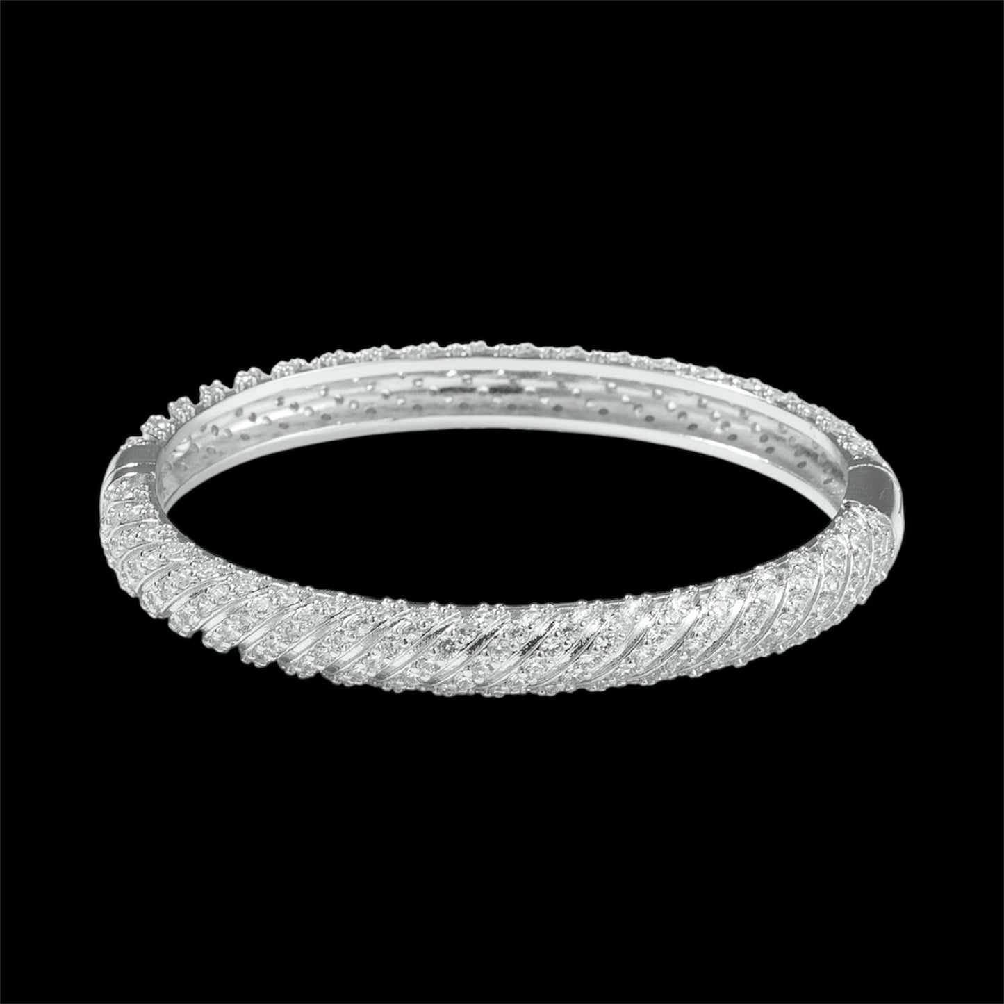 Prestige Iced Fluted Bangle Bracelet