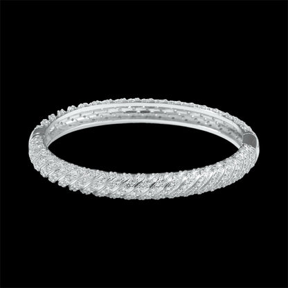 Prestige Iced Fluted Bangle Bracelet