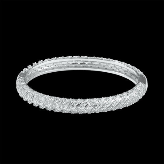Prestige Iced Fluted Bangle Bracelet