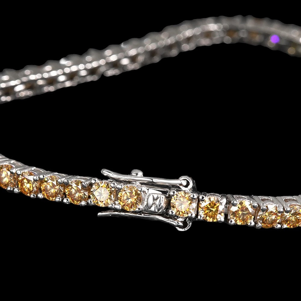 3mm Champagne Moissanite Diamond Tennis Bracelet