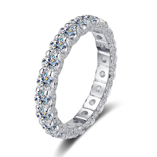 3mm Zilveren Moissanite Diamanten Ring