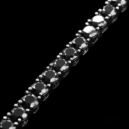 5mm Zwarte Moissanite Diamanten Tennis Armband