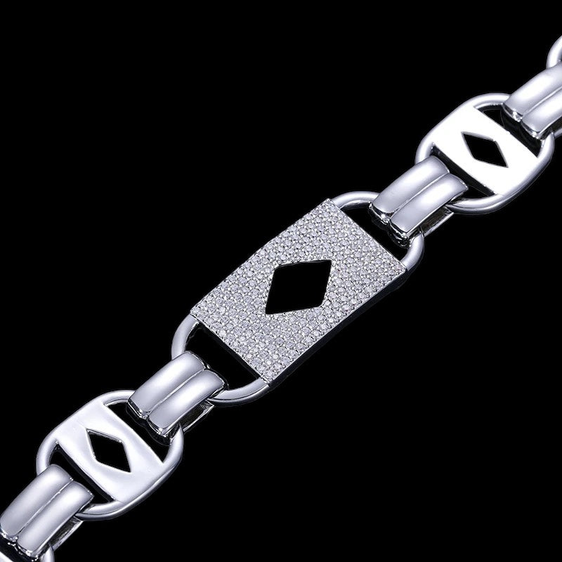 Bracelet chaîne en argent Moissanite Diamond King