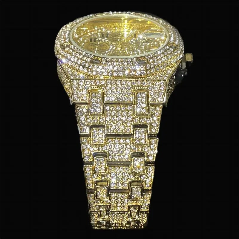 Montre Royal Chronographe Diamants Plaqué Or