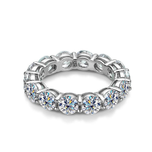 5mm Zilveren Moissanite Diamanten Ring