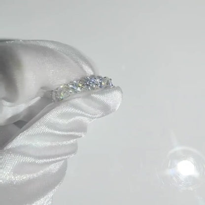 5mm Silver Moissanite Diamond Ring