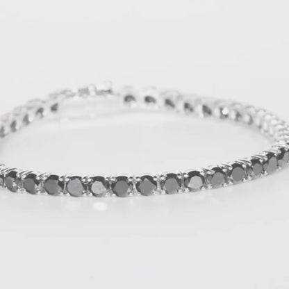 Bracelet diamant moissanite noire 5 mm