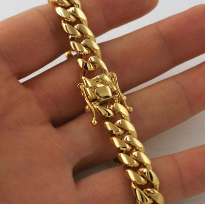 10mm Gold Plated Miami Cuban Bracelet