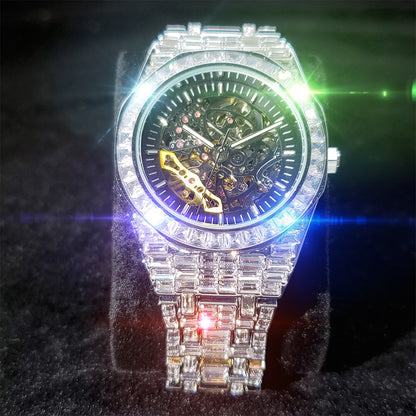 Baguette Diamanten Automatische Royal Skeleton horloge