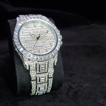 Fully Iced Out GMT Master Baguette watch