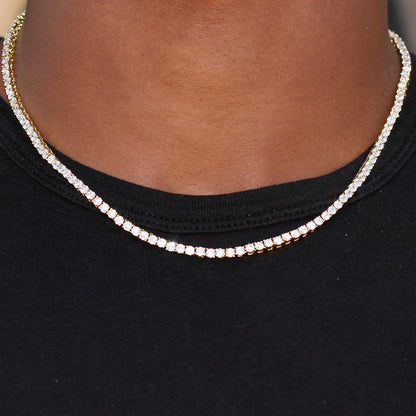 3MM GOLD PLATED TENNIS CHAIN