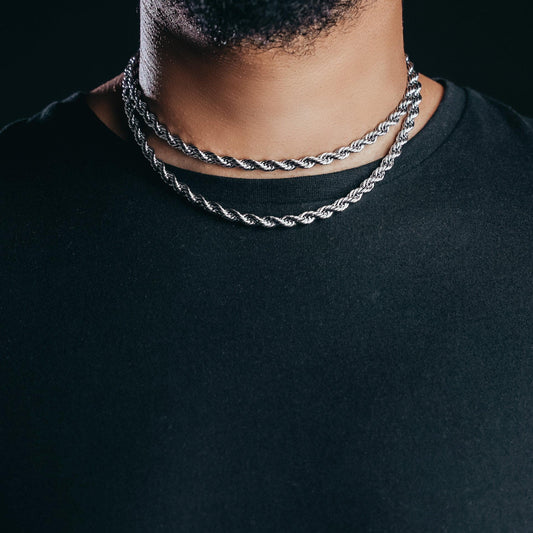 6mm Silver Tone Dookie Rope Chain