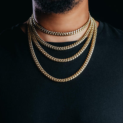 8mm Gold Plated Miami Cuban Chain