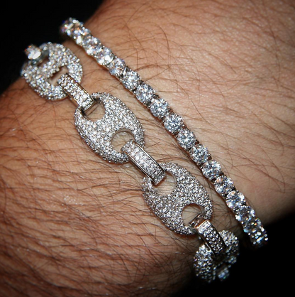 12mm Iced Out Gucci Link Bracelet 