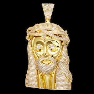 Gold Plated XXL Jesus Pendant