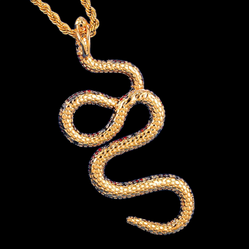Gold Plated Python Pendant