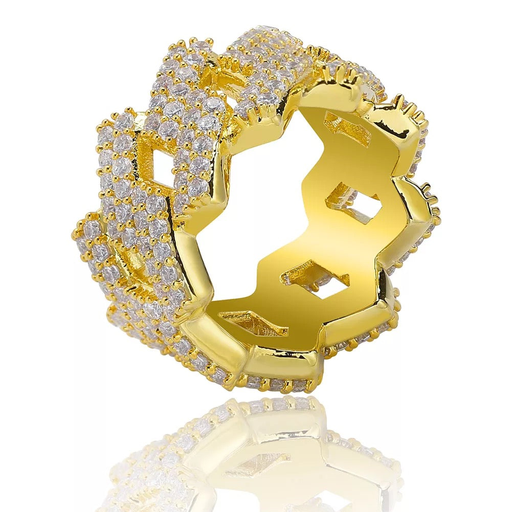 Premium S-Schakel Goldplated Cuban Ring