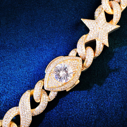 Gold Plated Diamanten Star Cuban Ketting