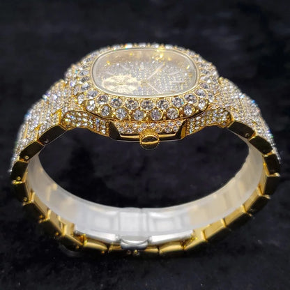 Gold Plated Fully Iced Watch | Nautulius