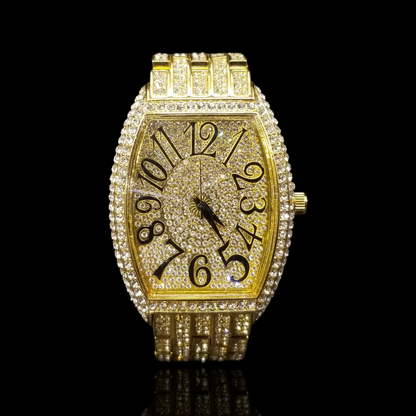 Gold Plated Diamanten Crazy Hours Horloge