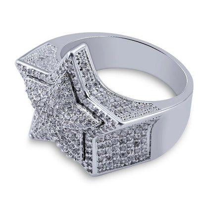 Premium Iced Out Star Ring