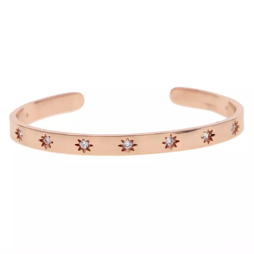 Rose Gold Plated Star Bangle
