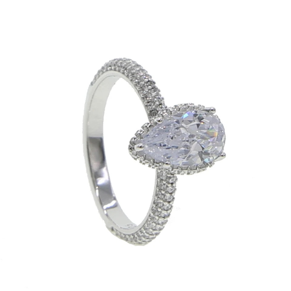 Pear Diamond Engagement Ring | 925 Silver