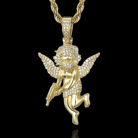 Gold Plated Masked Angel Pendant