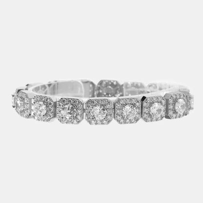 Iced Out Clustered Tennis Bracelet