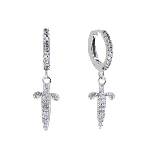 Iced Out Dagger Earrings