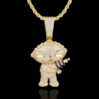 Gold Plated Stewie Pendant