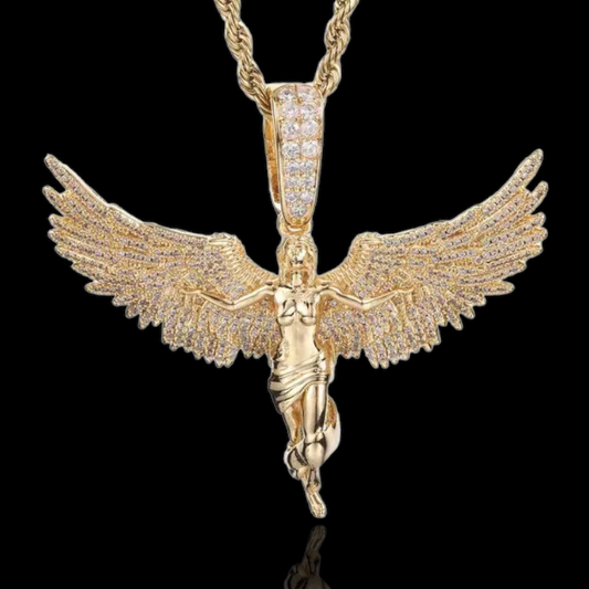 Gold Plated Engel met Grote Vleugels