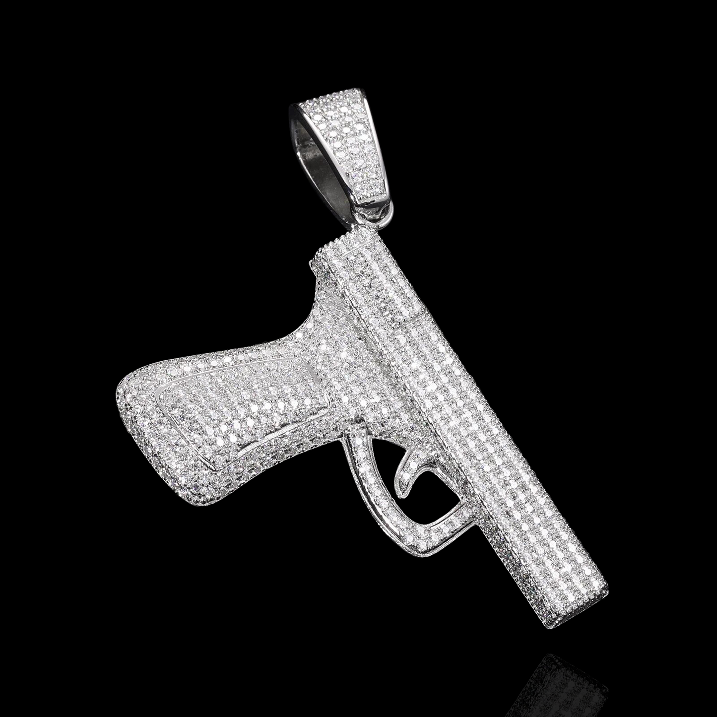Custom Made Moissanite Diamond Glock Gun