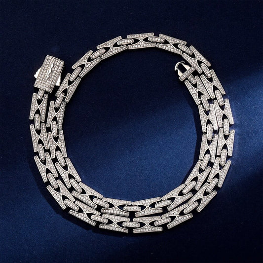 10mm Fully Iced Out Flat Link King Chain