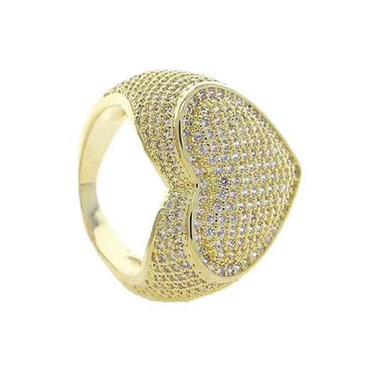 Gold Plated Diamanten Hart Ring