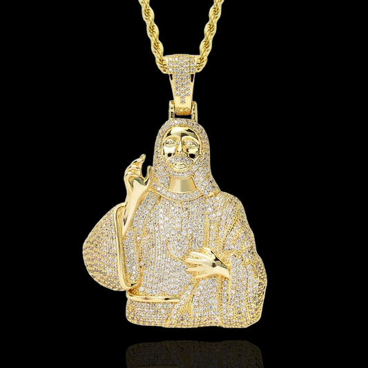 Gold Plated Half Body Jesus Pendant