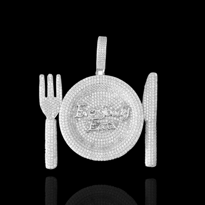 Silverplated “Everybody Eats” Pendant