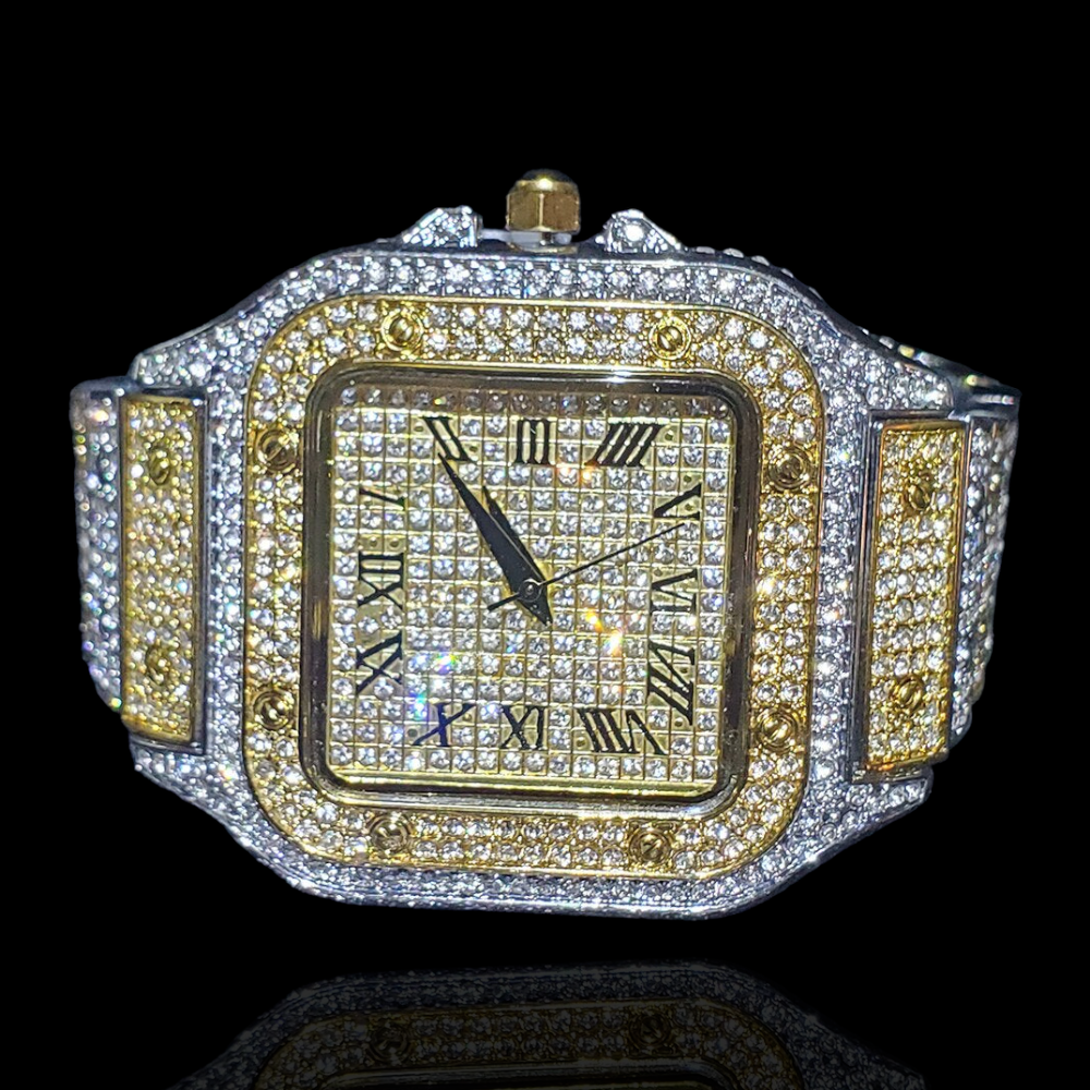 Fully Iced Out multi color King Square Watch