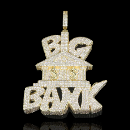Gold Plated Big Bank Pendant